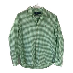 Ralph Lauren Green Gingham Polo Button Down